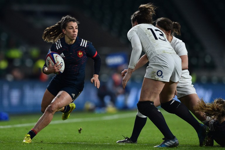 Élodie Guiglion et les 14 autres Bleues titulaires sont reconduites pour la réception de l'Écosse (Glyn Kirk / AFP).