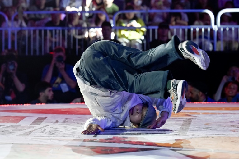 Ayumi Fukushima lors du tournoi de breakdance de Shanghai, le 19 mai 2024