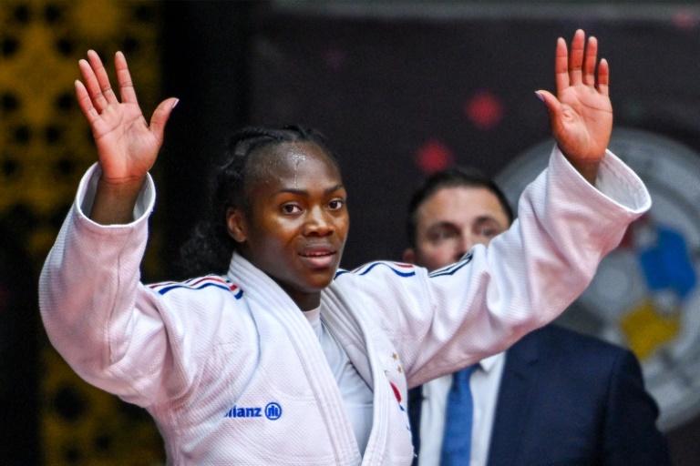Clarisse Agbégnénou (-63 kg), est ravie malgré elle de la médaille de bronze aux Mondiaux de judo à Abou Dhabi, le 21 mai 2024