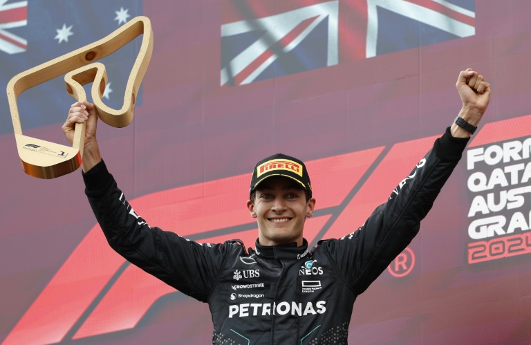 Le Britannique George Russell vainqueur avec Mercedes du GP d'Autriche à Spielberg, le 30 juin 2024