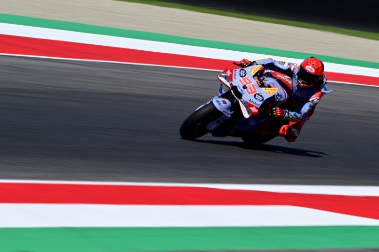 L'Espagnol Marc Marquez lors des essais du GP d'Italie, le 1er juin 2024 sur le circuit de Mugello (Toscane)