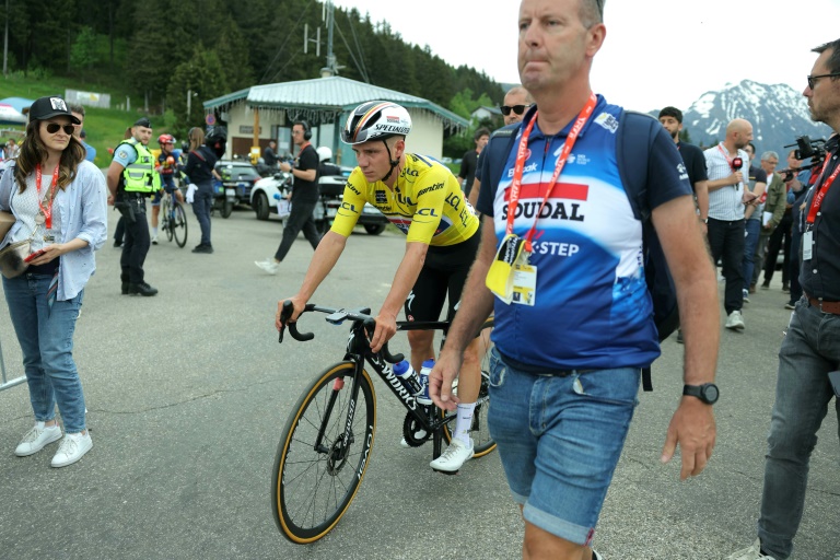 Le Belge Remco Evenepoel à l'arrivée de la 6e étape du Dauphiné, le 7 juin au sommet du Collet-d'Allevard