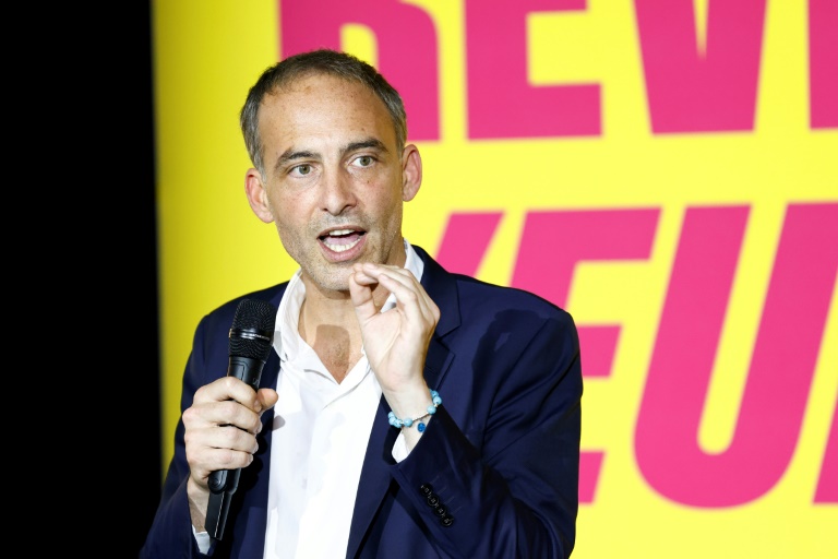 Raphaël Glucksmann, tête de liste PS-Place Publique aux élections européennes, le 9 juin 2024 à Paris