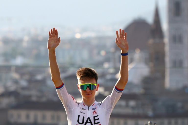 Le coureur slovène Tadej Pogacar lors de la présentation avant la 111e édition du Tour de France, à Florence, le 27 juin 2024