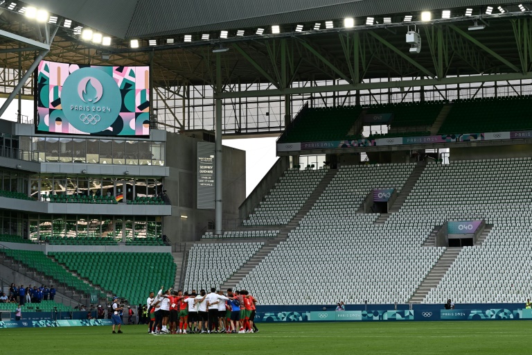 L'équipe du Maroc au stade de Saint-Etienne le 24 juillet 2024