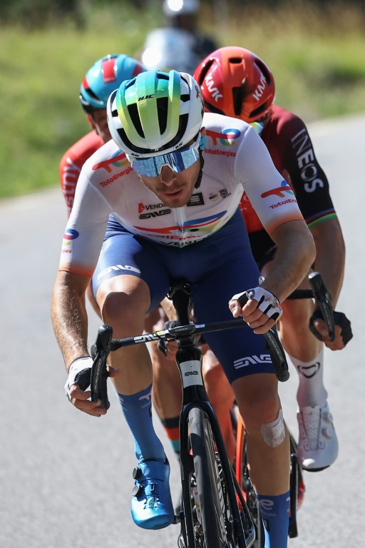 Le coureur français Mattéo Vercher lors de la 18e étape du Tour de France, entre Gap et Barcelonnette, le 18 juillet 2024