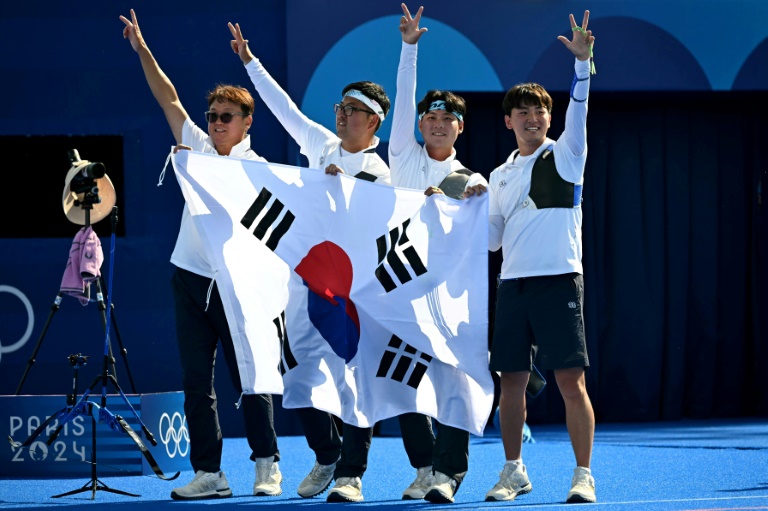 Les tireurs sud-coréens champions olympiques à Paris le 29 juillet 2024