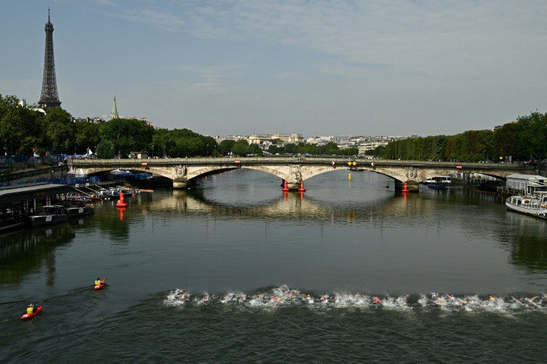 Epreuve de natation du triathlon masculin des JO-2024 le 31 juillet 2024 dans la Seine à Paris