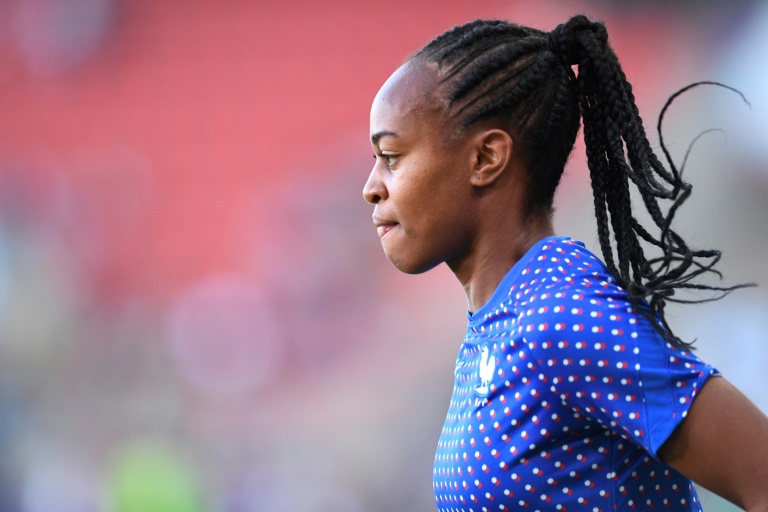 L'attaquant Marie-Antoinette Katoto face à la Belgique lors de l'Euro, le 14 juillet 2022 à Rotherham