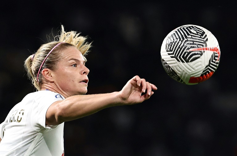 L'attaquant de Lyon et des Bleues Eugénie Le Sommer lors d'un match contre le PSG, au Parc des Princes, le 1er octobre 2023