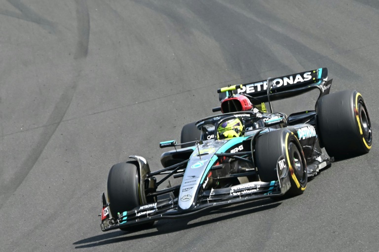 Le pilote britannique Lewis Hamilton (Mercedes) lors du Grand Prix de Hongrie de Formule 1 sur le circuit du Hungaroring le 21 juillet 2024.