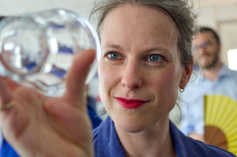 La candidate du Nouveau Front populaire pour Matignon, Lucie Castets, en visite à l'usine Duralex de La Chapelle-Saint-Mesmin (Loiret) le 31 juillet 2024