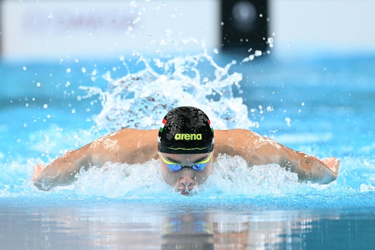 Le Hongrois Kristof Milak en demi-finale du 200 m papillon lors de JO, le 30 juillet 2024 à Nanterre