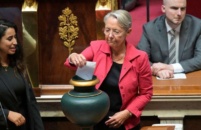 L'ex-Première ministre Elisabeth Borne vote au second pour de l'élection du président de l'Assemblée nationale, le 18 juillet 2024 à Paris