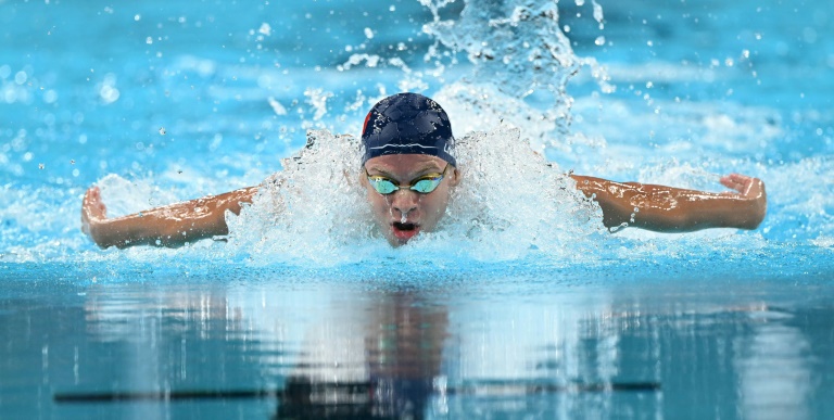 Leon Marchand en finale du 200m papillon le 31 juillet aux JO de Paris