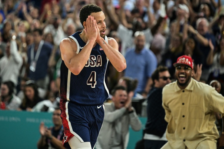 Stephen Curry lors de la finale du tournoi de basket-ball masculin des Jeux olympiques, le 10 août 2024 à Paris