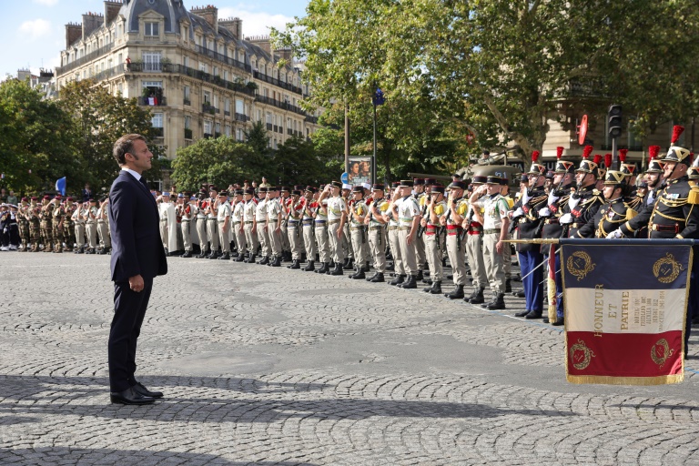 Le président Emmanuel Macron lors des célébrations du 80e anniversaire de la libération de Paris, le 25 août 2024