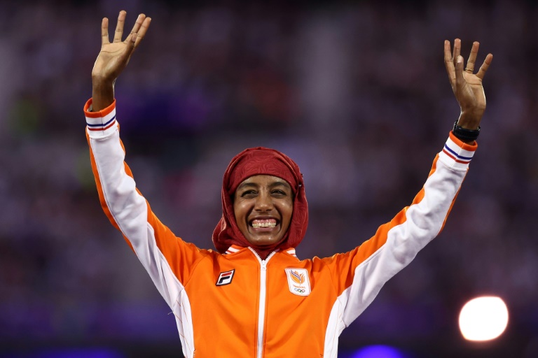 La Néerlandaise Sifan Hassan, championne olympique du marathon, le 11 août 2024 au Stade de France