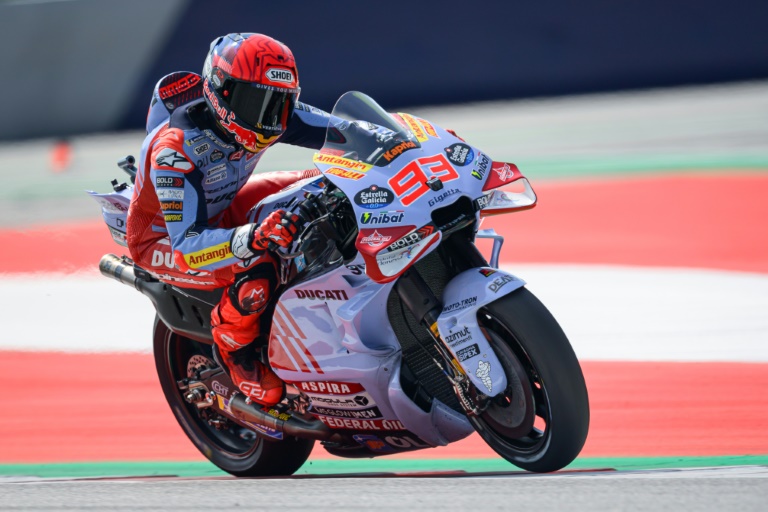 Le pilote espagnol Marc Marquez (Ducati-Gresini) lors des essais du Grand-Prix d'Autriche MotoGP sur le circuit de Spielberg le 16 août 2024.