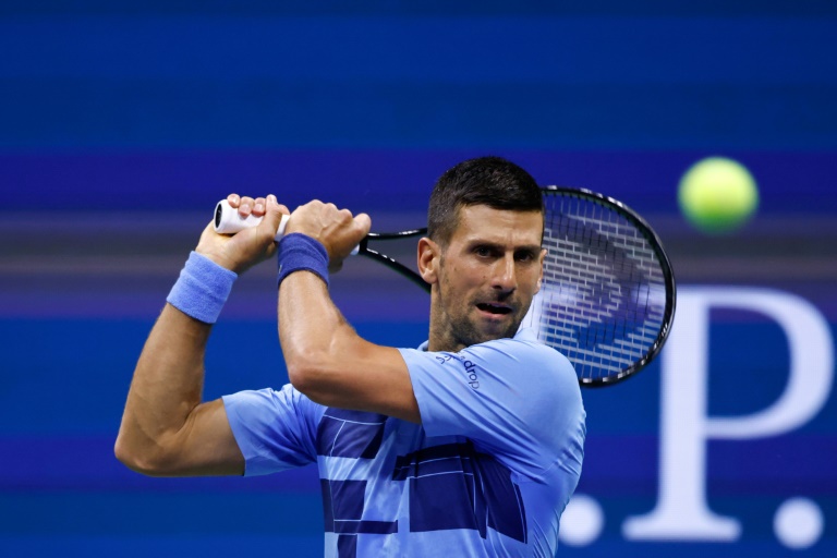 Le Serbe Novak Djokovic lors de son match du premier tour de l'US Open face au Moldave Radu Albot, à New York, le 26 août 2024