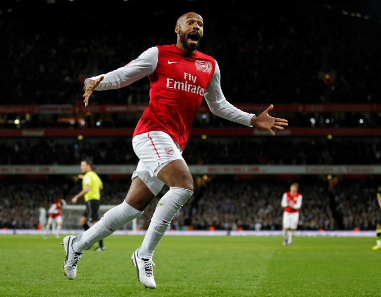 Thierry Henry, buteur avec Arsenal contre Leeds United en Coupe d'Angleterre à Londres,  le 9 janvier 2012