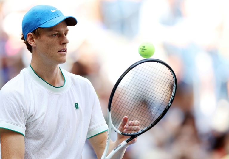 L'Italien Jannik Sinner à l'entraînement le 23 août 2024, à l'USTA Billie Jean King National Tennis Center, à New York