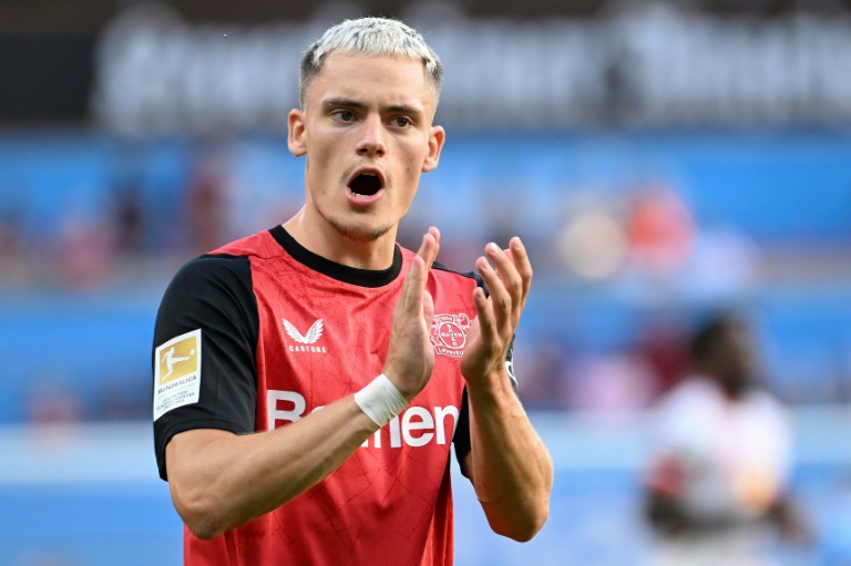 Le milieu de terrain allemand du Bayer Leverkusen Florian Wirtz lors du match de Bundesliga contre le RB Leipzig, à Leverkusen, le 31 août 2024