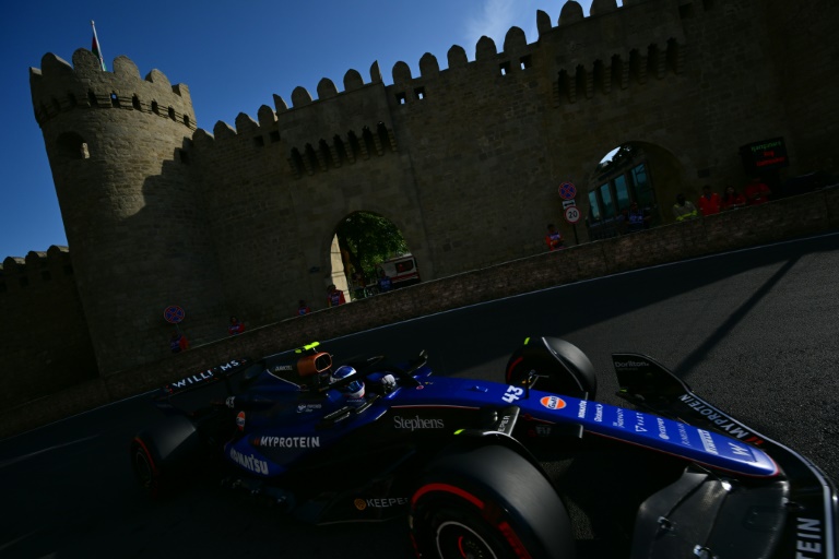 Le pilote argentin Franco Colapinto (Williams) lors des qualifications du Grand-Prix de Formule 1 d'Azerbaïdjan à Bakou le 14 septembre 2024.