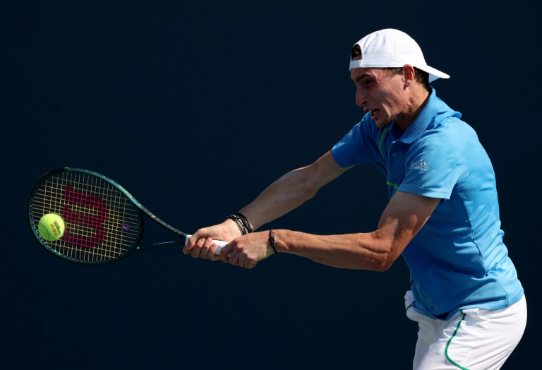 Le Français Ugo Humbert lors de son match à l'US Open contre Francisco Comesana, le 28 août 2024 à New York