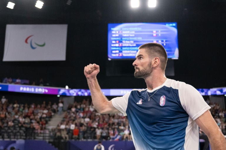 Le Français Lucas Mazur, champion paralympique en titre dans la catégorie SL4 à Paris le 31 août 2024