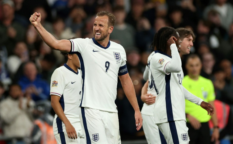 Le capitaine Harry Kane auteur d'un doublé pour l'Angleterre contre la Finlande pour sa centième cape le 10 septembre 2024 à Wembley