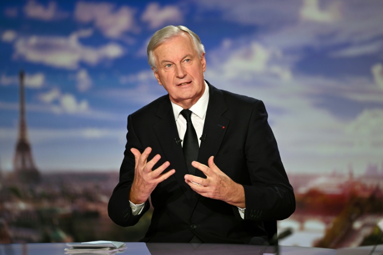 Le Premier ministre Michel Barnier au journal télévisé de France 2 à Paris, le 22 septembre 2024