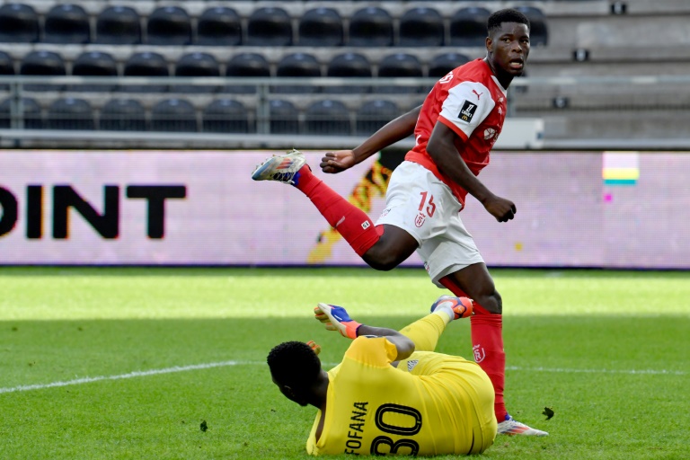 Marshall Munetsi inscrit le troisième but de Reims, à Angers le 29 septembre 2024