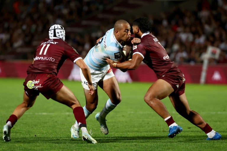 Le centre du Racing Gaël Fickou (c) contre Bordeaux-Bègles, le 21 septembre 2024 à Bordeaux