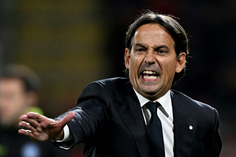 L'entraîneur de l'Inter Milan Simone Inzaghi durant le match de son équipe à Monza le 15 septembre 2024