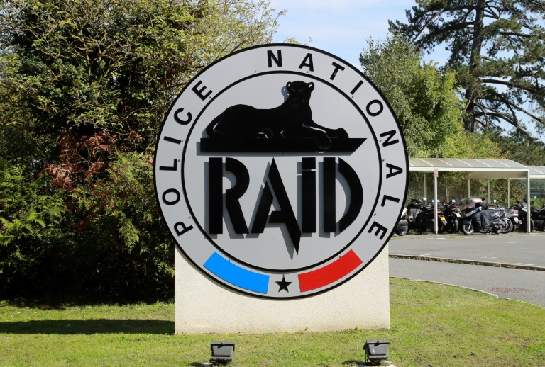 Le logo du RAID à Bièvres, en banlieue parisienne, le 21 septembre 2017