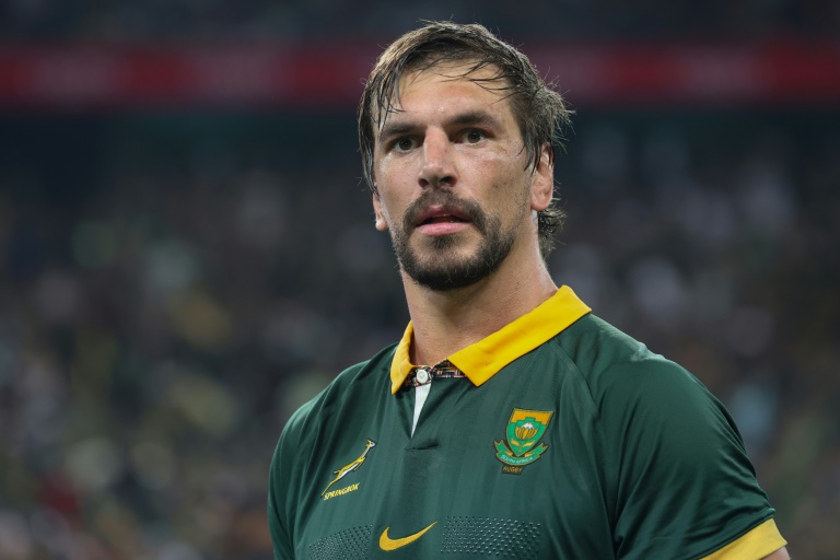 Eben Etzebeth, lors du match qui l'a vu devenir l'homme a avoir le plus porté le maillot des Springboks (128 capes), le 28 septembre à Mbombela