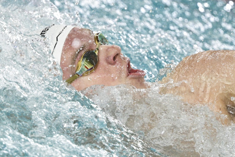 Léon Marchand lors du 200 m quatre nages en Coupe du monde de natation à Incheon, le 25 octobre 2024