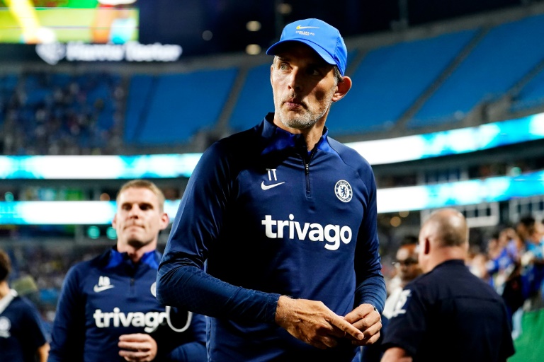 Le nouveau sélectionneur de l'équipe d'Angleterre, l'Allemand Thomas Tuchel, lorsqu'il était entraineur du club Chelsea FC, le 20 juillet 2022 lors d'un match amical contre Charlotte FC en Caroline du Nord