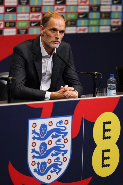 L'Allemand Thomas Tuchel, qui vient d'être nommé sélectionneur de l’équipe d’Angleterre lors d'une conférence de presse au stade de Wembley, à Londres, le 16 octobre 2024