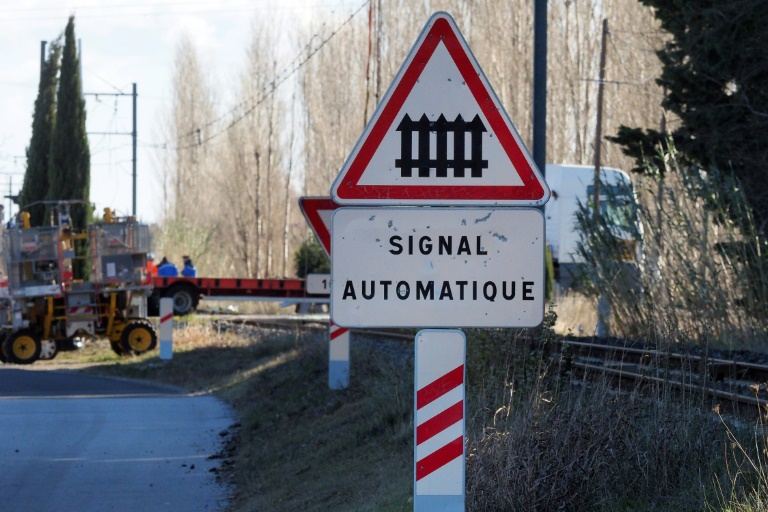 Le passage à niveau à Millas dans les Pyrénées-Orientales le 16 décembre 2017