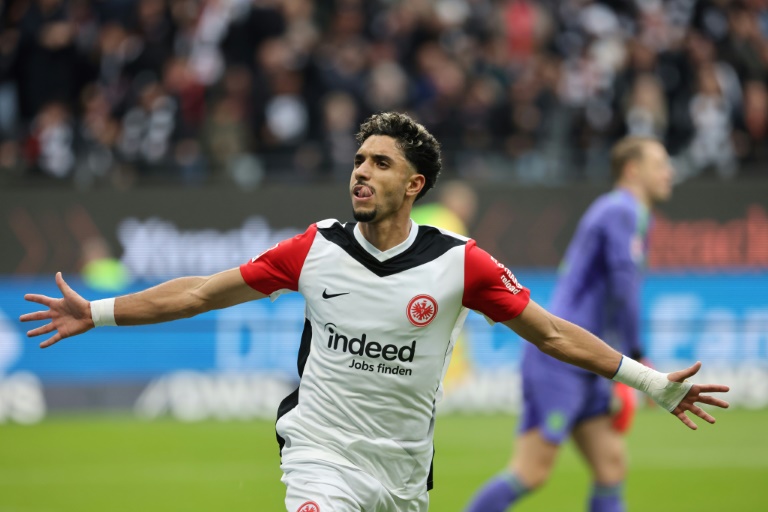 Le buteur égyptien de l'Eintracht Omar Marmoush, auteur d'un doublé lors 3-3 face au Bayern, le 6 octobre 2024 à Francfort