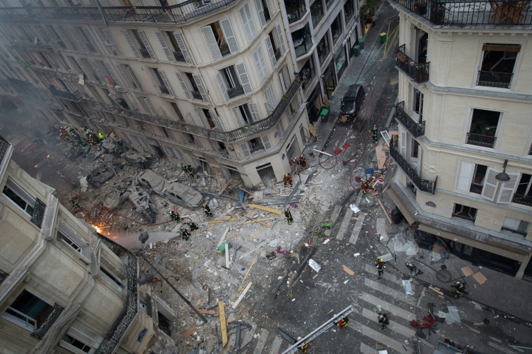 Le quartier de la rue de Trévise ravagé par une explosion de gaz, le 12 janvier 2019, à Paris, 9e arrondissement