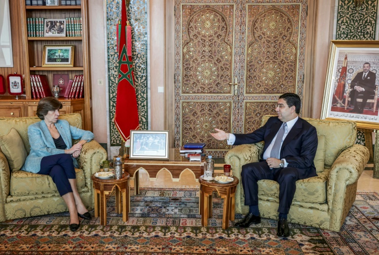 La ministre des Affaires étrangères de l'époque Catherine Colonna et son homologue marocain Nasser Bourita à Rabat (Maroc), le 16 décembre 2022