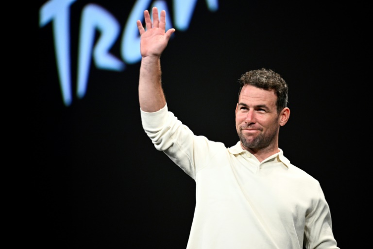 Le cycliste britannique Mark Cavendish, détenteur du nombre de victoires d'étape sur le Tour de France, lors de la présentation de l'édition 2025 de la Grande Boucle le 29 octobre 2024 à Paris