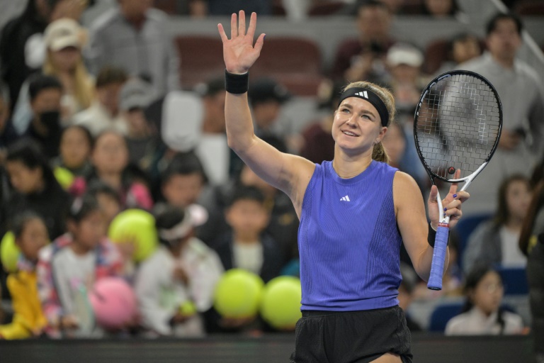 La Tchèque Karolina Muchova après sa victoire en demi-finale du WTA 1000 de Pékin face à la Chinoise Qinwen Zheng le 5 octobre 2024