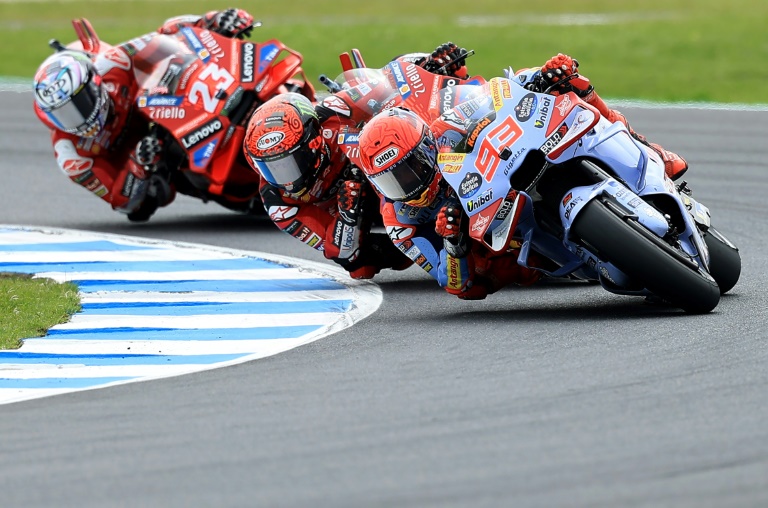 Le pilote espagnol Marc Marquez (Ducati-Gresini) lors de la course sprint du Grand Prix MotoGP d'Australie sur le circuit de Phillip Island le 19 octobre 2024.