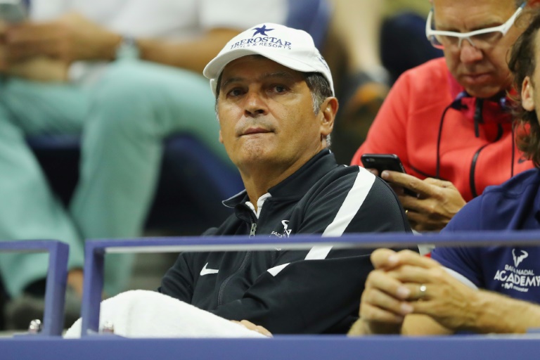 Toni Nadal suit le match de son neveu Rafa à l'US Open, le 31 août 2017 à Flushing Meadows