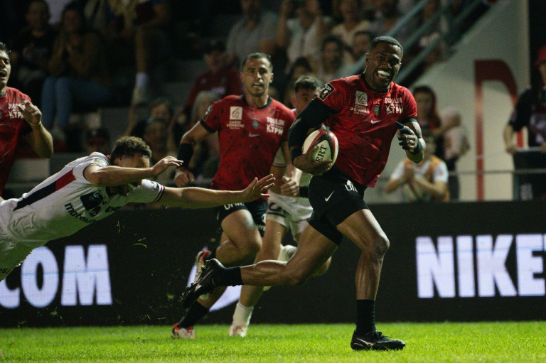 Le Toulonnais Jiuta Wainiqolo lors de la rencontre face à Lyon, à Toulon, le 2 novembre 2024