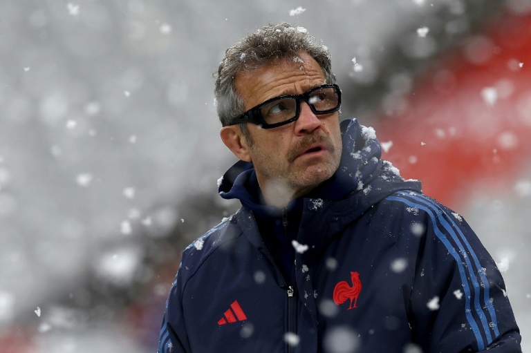 Le sélectionneur du XV de France Fabien Galthié lors d'une séance d'entraînement au Stade de France, le 21 novembre 2024, avant d'affronter l'Argentine